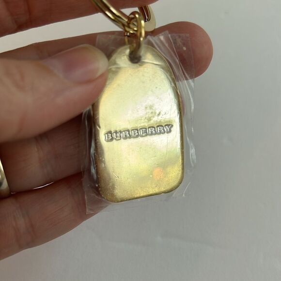 NWOT Burberry Rare Check Gold Nugget Bar Keychain-Vintage - Picture 3 of 4